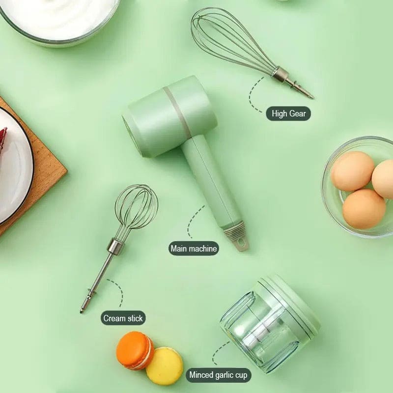 Mini Food Mixer, 3 In 1 Cordless Garlic Chopper, Electric Hand Mixer, Portable Manual Mixer, 3 Speed Adjustable Electric Egg Beater, Wireless Multifunction Hand Blender, USB Rechargeable Mini Food Chopper, Kitchen Blender For Baking Cooking Mini Food Mixer, 3 In 1 Cordless Garlic Chopper, Electric Hand Mixer, Portable Manual Mixer, 3 Speed Adjustable Electric Egg Beater, Wireless Multifunction Hand Blender, USB Rechargeable Mini Food Chopper, Kitchen Blender For Baking Cooking